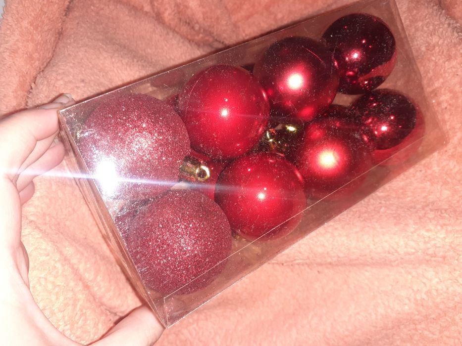 Набор ёлочных игрушек красные шарики на ёлку украшения 16 шт