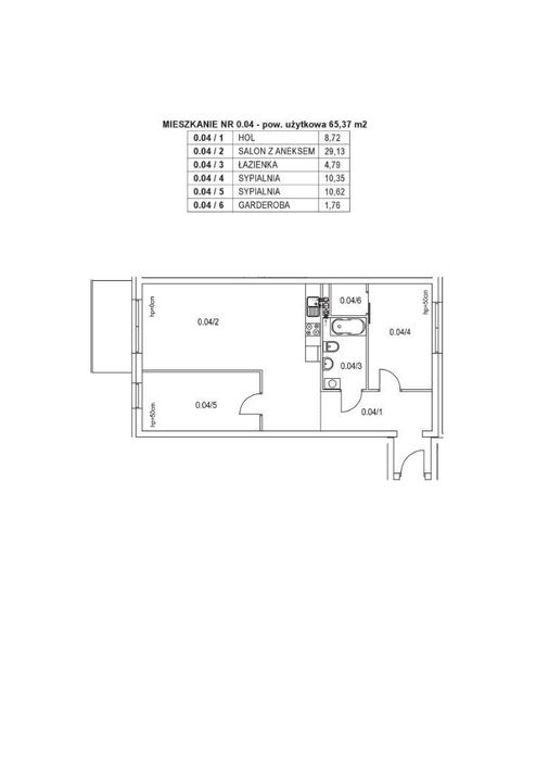 Nowoczesne mieszkanie - 65m2, B2 0.04
