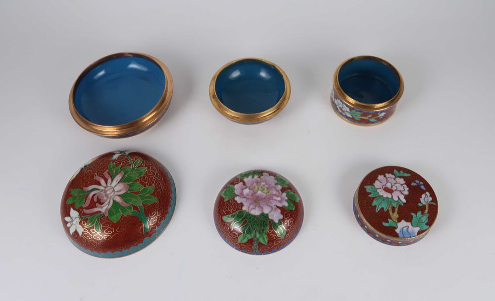 3 caixas de joias em cloisonné, CADA