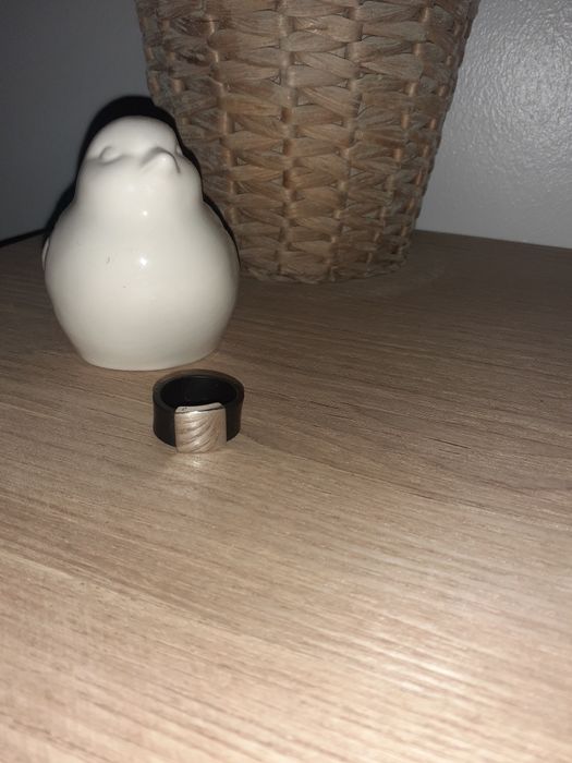 Anel / aliança prata com preto