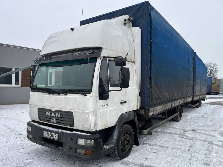 Ciężarówka MAN LE 8.220 i przyczepa ładowność 3.2T PLANDEX PTL-4570