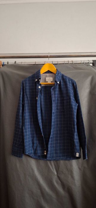 Camisa de rapaz xadrez azul