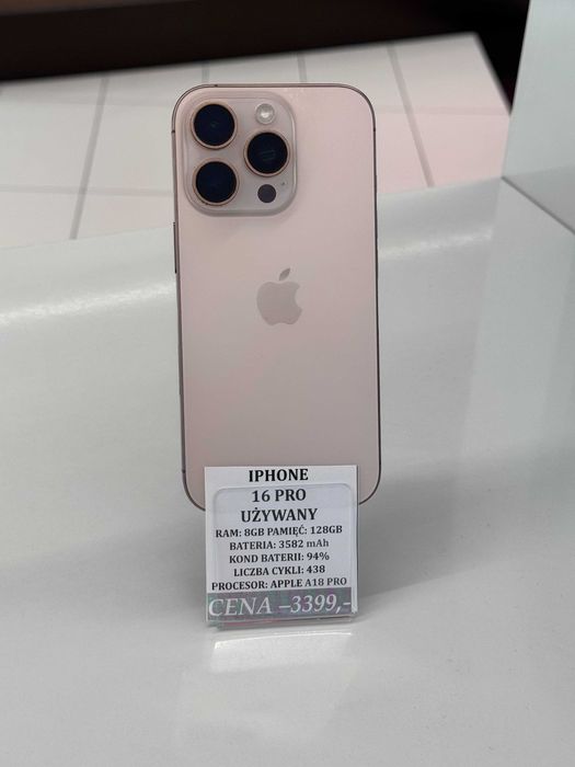 iPhone 16 Pro 128GB Bat 94% Topcase Vivo *Raty 0%