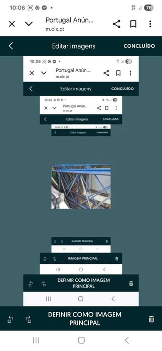 Varias estantes metalicas usadas