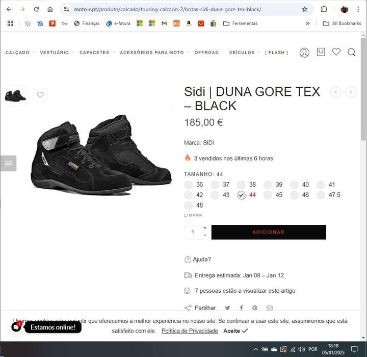 Botas Moto Sidi Duna Gore-tex (Goretex)