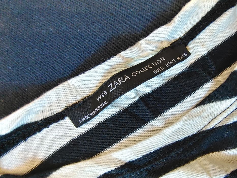 Zaraz bluzka w paski zebra do połowy pępka