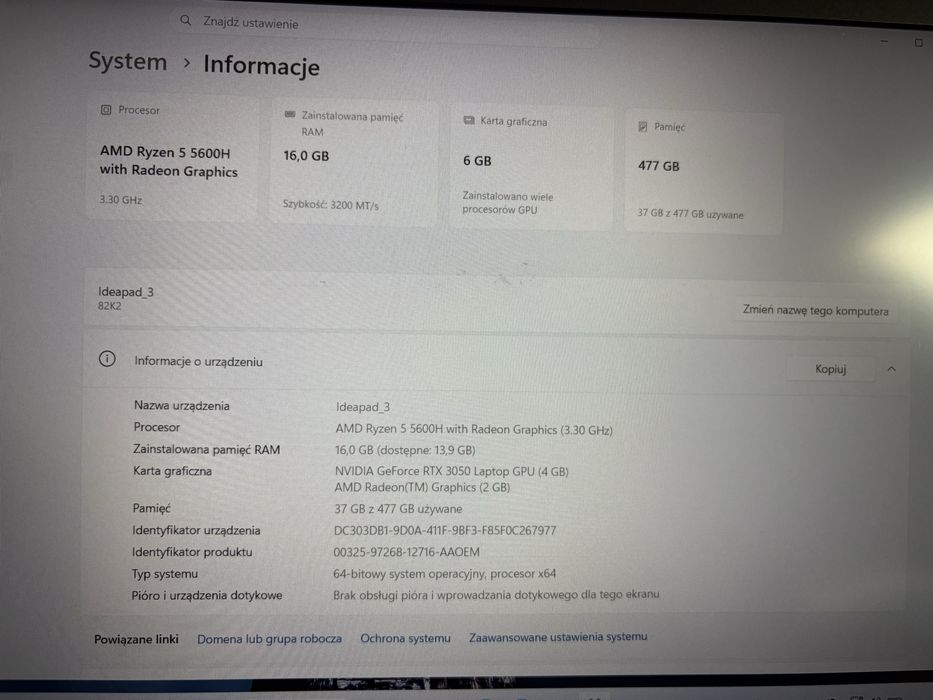 Lenovo IdeaPad Gaming 3 15ACH6