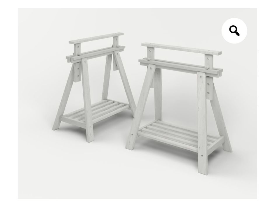 Mesa de vidro com cavalete