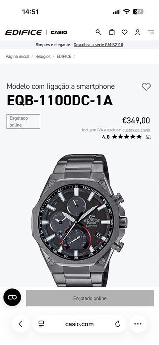 CASIO EDIFICE EQB-1100DC-1A Smartphone Link