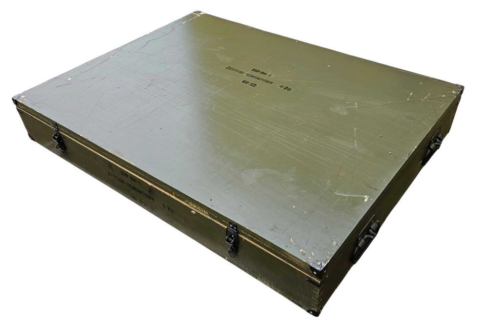 Duża solidna płaska skrzynia wojskowa zes. remon. ZIP DA-1 110x82x16,5