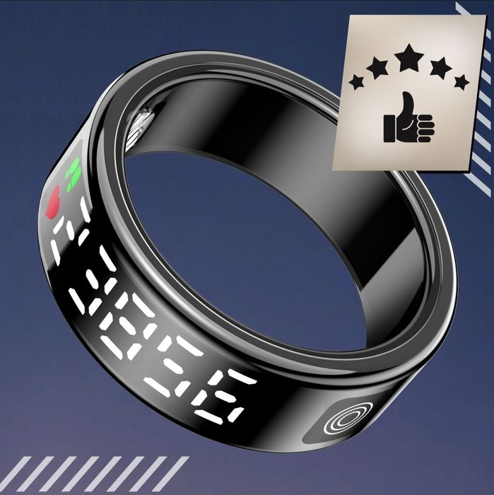 Smart Ring Inteligentny Pierścień WYŚWIETLACZ - Tryby Sportowe Kalorie