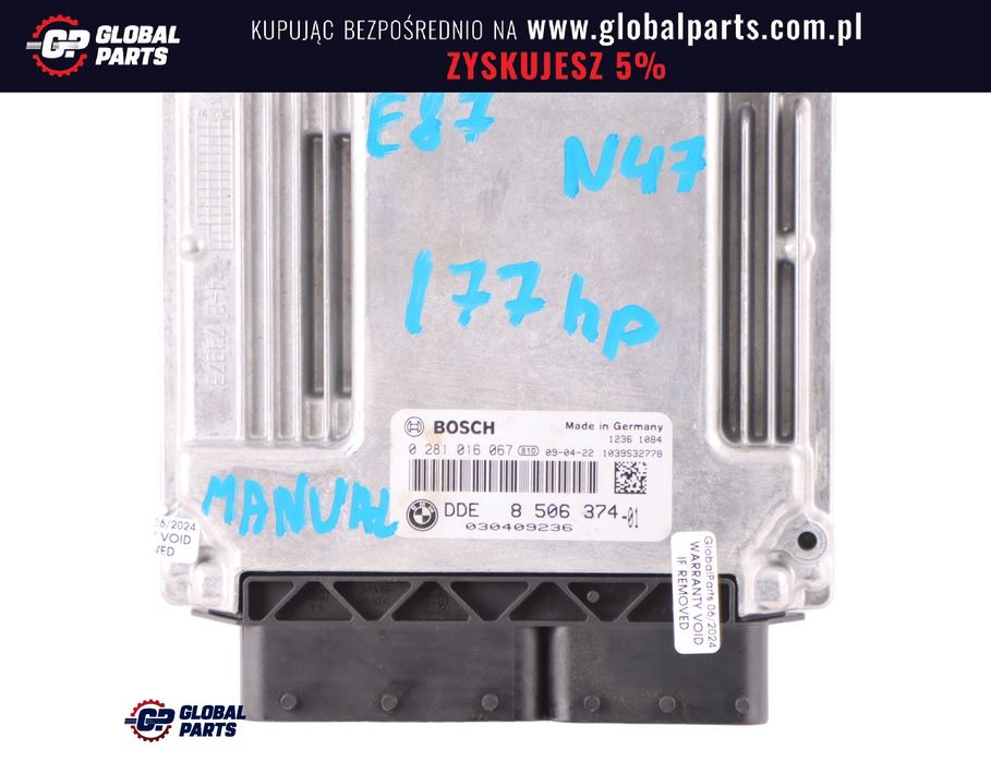 BMW E60 E87 E90 120D 177 KM N47 ECU Komputer Silnika DDE