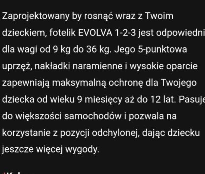 Fotelik Britax Romer 9 - 36 kg nieuszkodzony