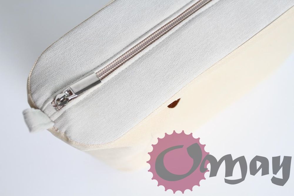 organizer OBAG MINI elegancki welur beż hummus 2 kieszenie wkład OMAY