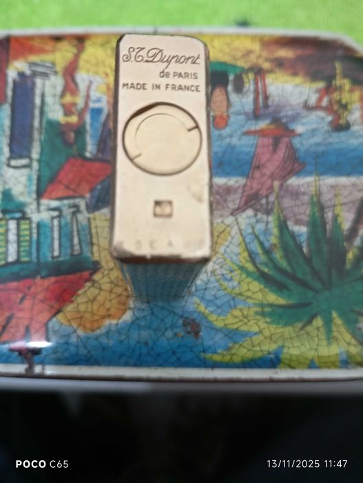 isqueiro j.t duppont banhado a ouro 18k