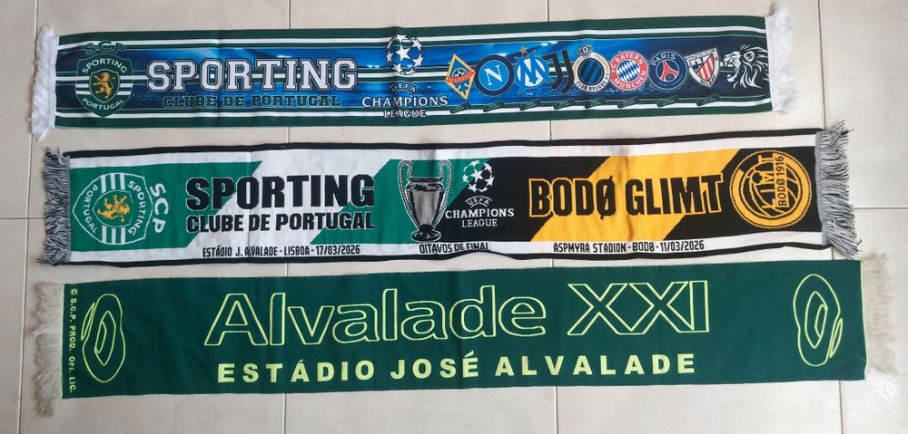 Lote 4 echarpes  bufandas sporting de portugal