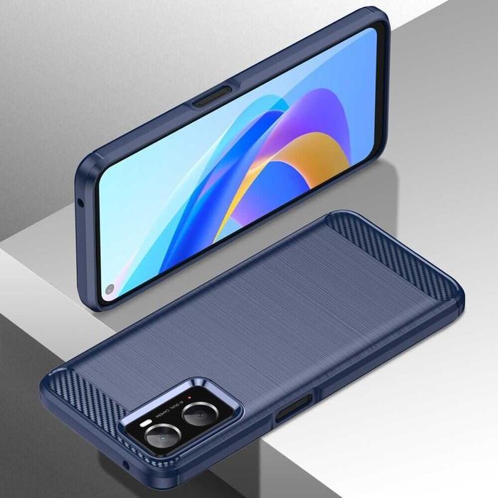 Противоударный чехол накладка для Oppo A76 A96  карбон Оппо А76 А96