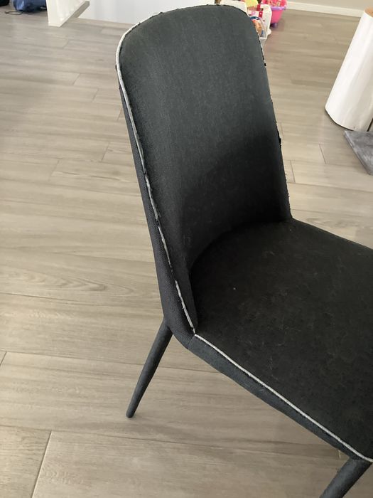 5 Cadeiras de Sala/Jantar Pretas Estofadas