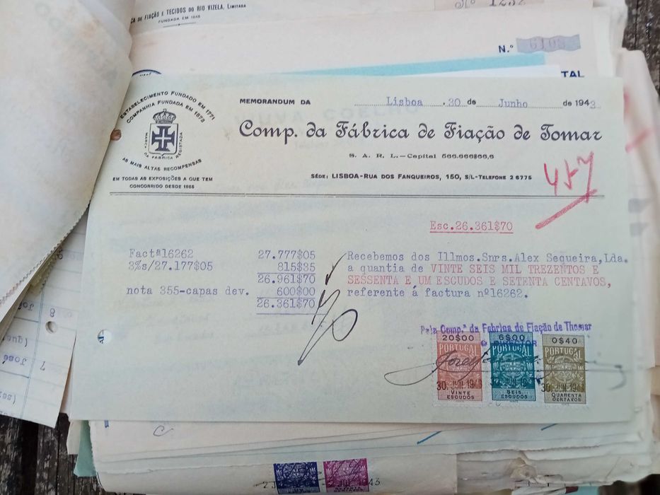 Lote de documento antigos anos 40 e 50
