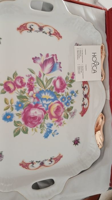 Conjunto de servir bolo / sobremesaem porcelana