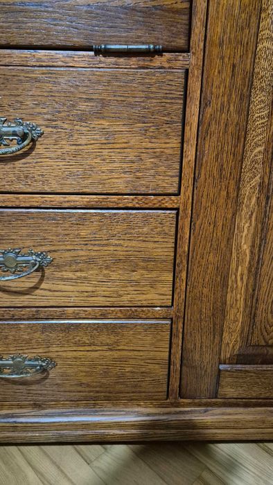 Meble dębowe, komoda, stolik, szafka rtv narożna