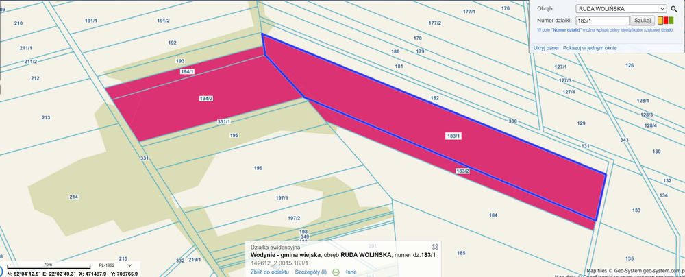 Ruda Wolińska | Łąki 2.16ha + Klasa Ł4
