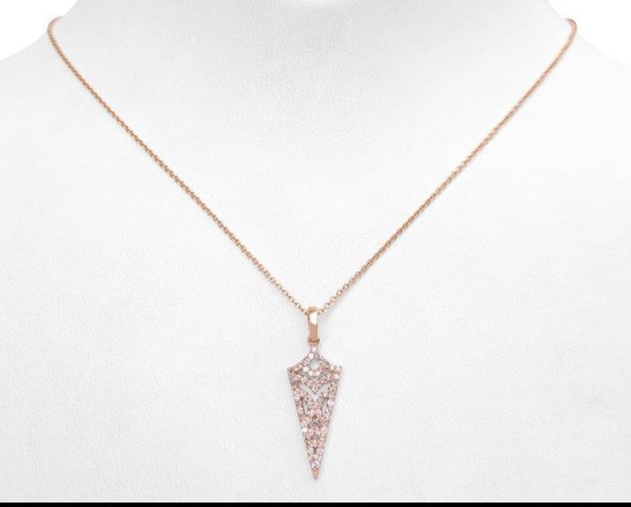 Unikatowy Łancuszek z Różowego złota 14k 585 wraz z Zawieszką z Diamentów Naturalnych
