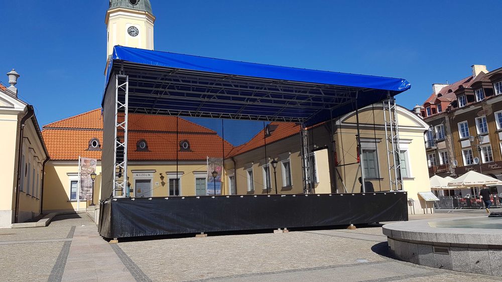 Scena 9x6 (8x6) zadaszenie estrada mobilna nagłośnienie oświetlenie