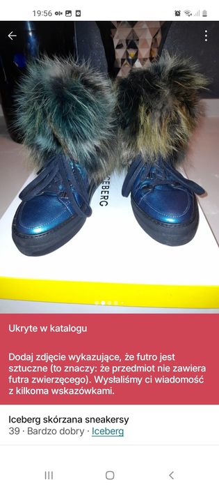 sneakersy Iceberg z futrem z jenota