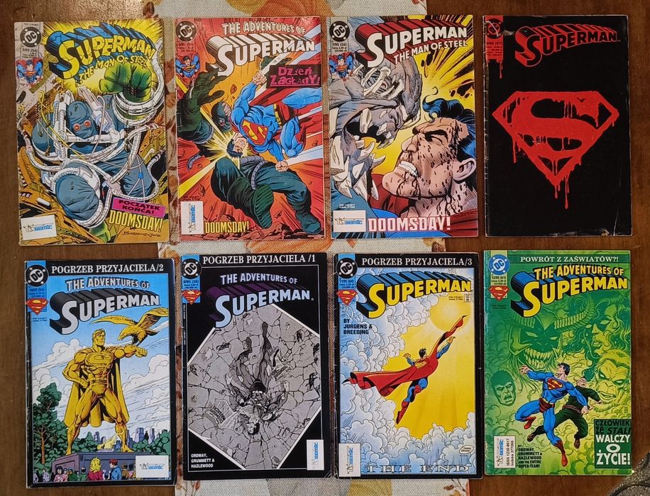 Komiks Superman x4 Doomsday i inne TM-semic, komplet, stan bdb