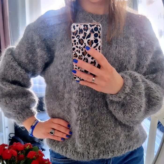 Sweter z alpaki szary  moher