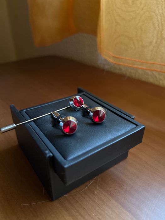 Casamento botões de punho e alfinete