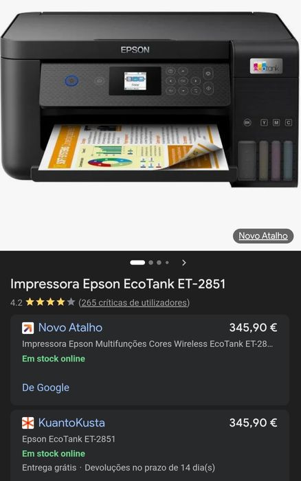 Impressora epson ecotank et 2851 Wi-Fi
