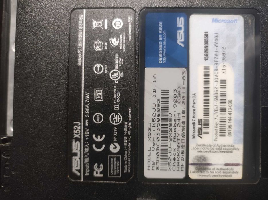 Portátil Asus X52J _Core i564354255036929124