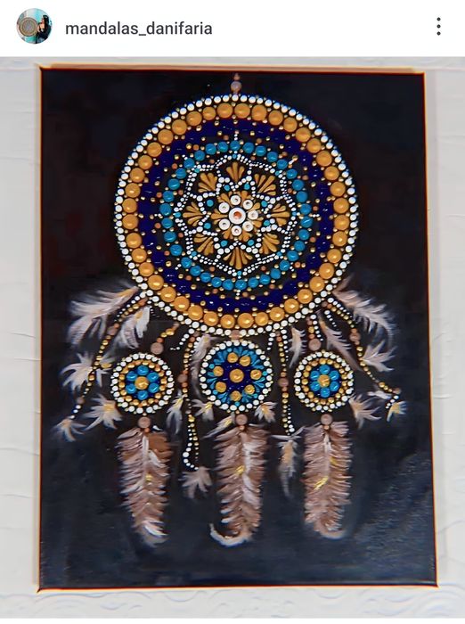 Quadro apanhador de sonhos pontilhismo