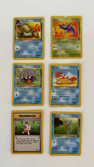Lote 4 Cartas Pokémon Vintage Coleção Fossil (Inglês)