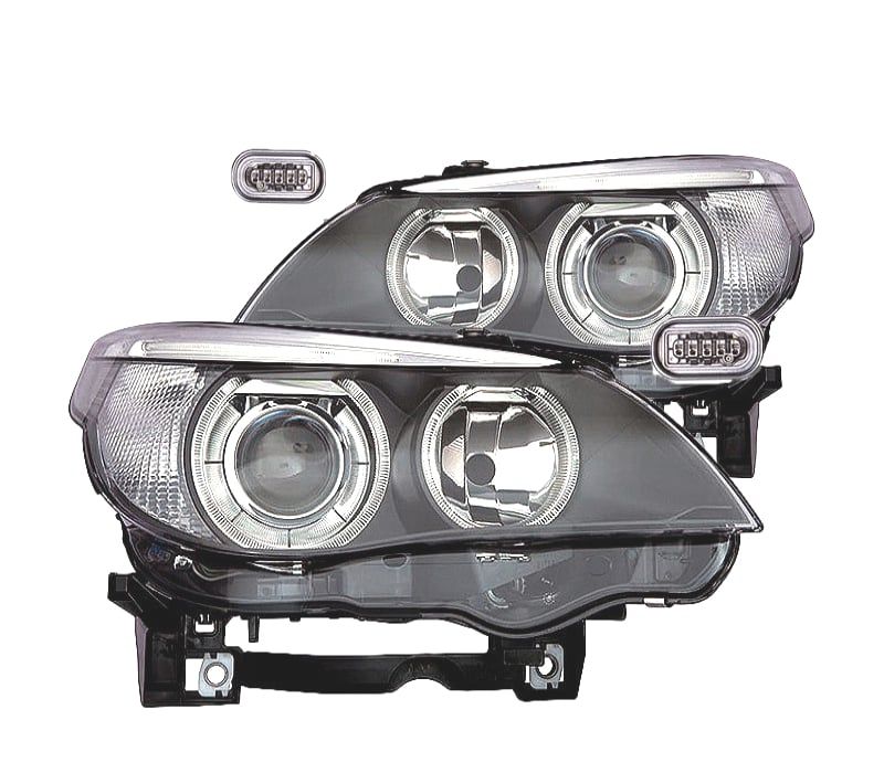 FARÓIS BMW E60 E61 03-07 PRETO