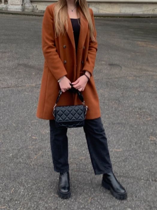 brązowy płaszcz damski rozmiar 40(L)