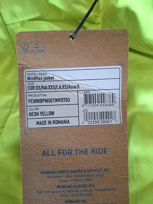 Shimano Windflex Męska kurtka kolarska - neon yellow roz. XS