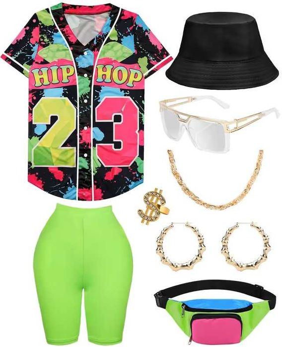 Strój disco Hip Hop lata 80 90 Akcesoria XL 42 bucket hat