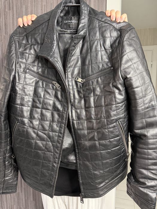 Мужская кожаная куртка Leonardo Leather, натуральная кожа, 48 размер