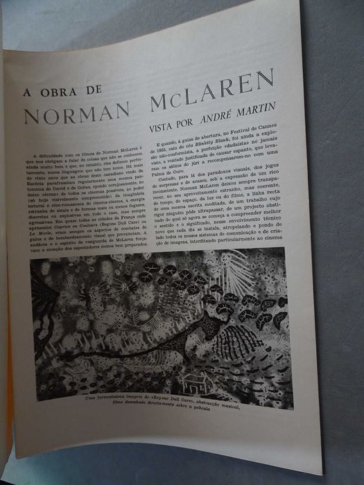 Livro - Exposição Normal McLaren cinemateca nacional Palácio Foz 1966