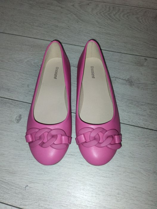 Balerinki różowe fuksja buty na wiosnę lato