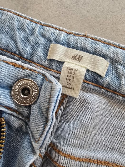 Jeansy H&M + t-shirt CK, r.152, XS, 34