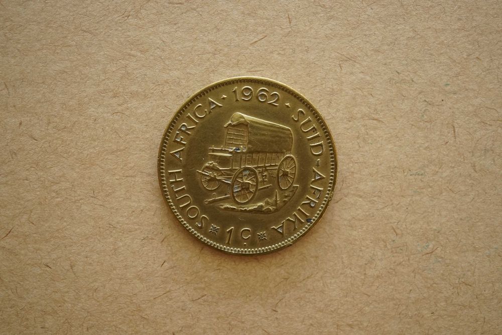 Lote 3 Moedas África do Sul 1 centavo 1961, 1 e 1/2 centavos 1962