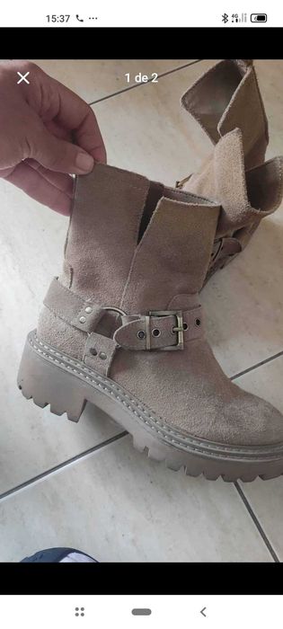 Botas em pele, como novas n° 35