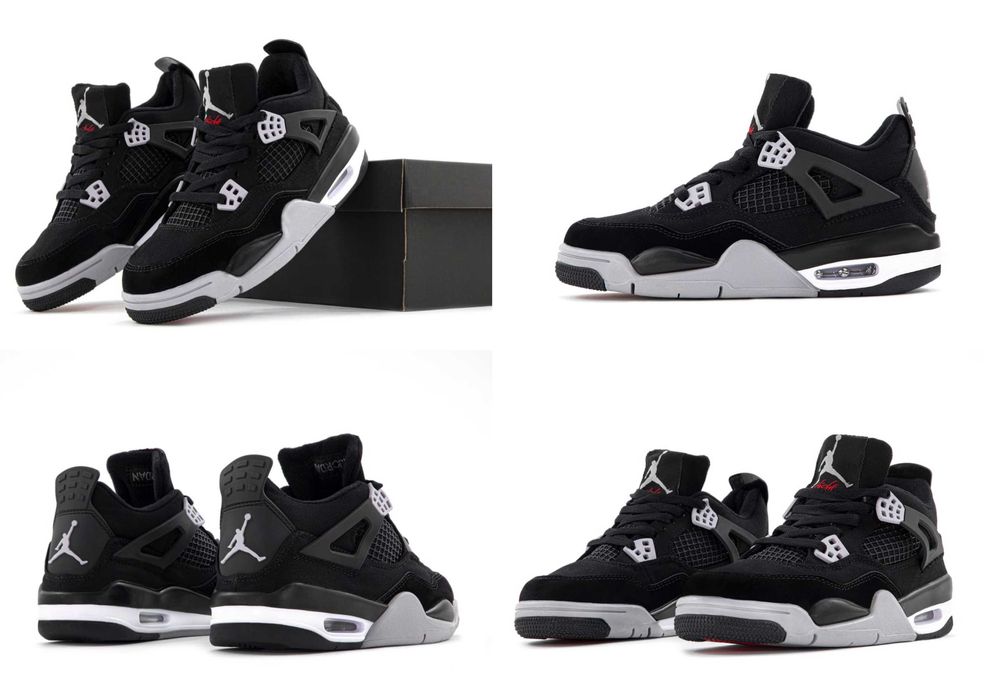 Кроссовки Nike Air Jordan 4 Retro SE Black Canvas 36-45 Хит Зимы! Топ