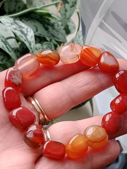 Bransoletka z karneolu kamieni naturalnych agat karneol karneolami