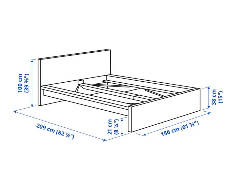 Cama MALM, Estrutura de cama, branco, 140x200 cm, IKEA