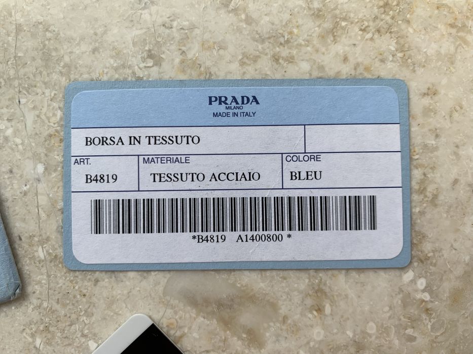 100% oryginalny Prada karty do torebki komplet certyfikat torebka